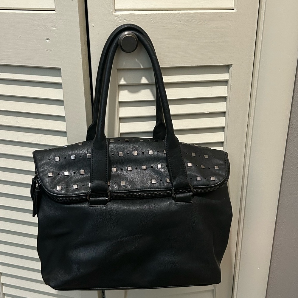 Kenneth Cole Reaction Black Shoulder Bag with Studded Details
